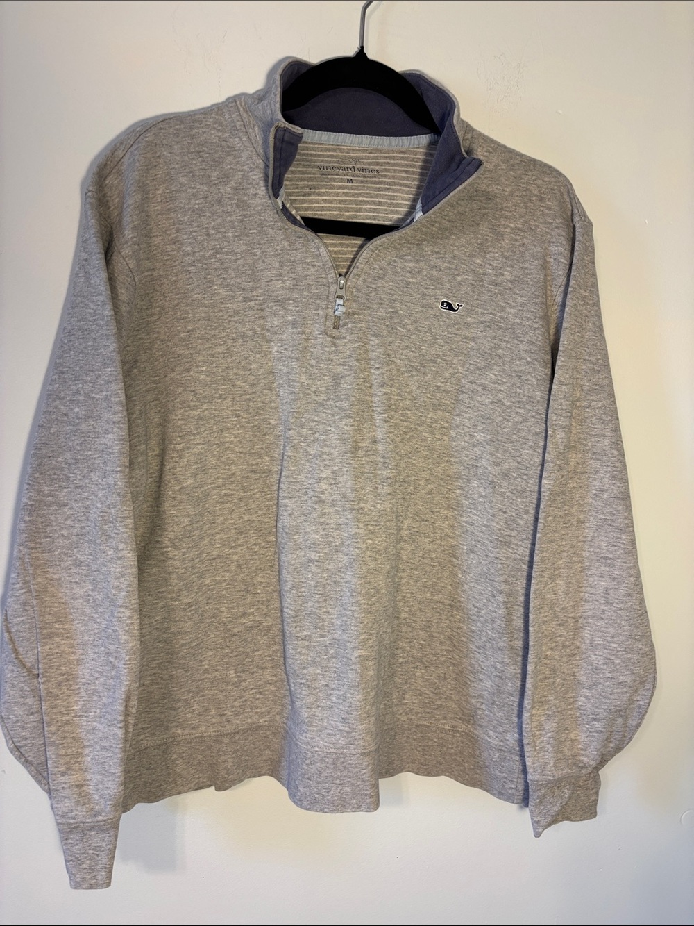 Vineyard Vines Heather Gray Quarter-Zip Pullover Sweater